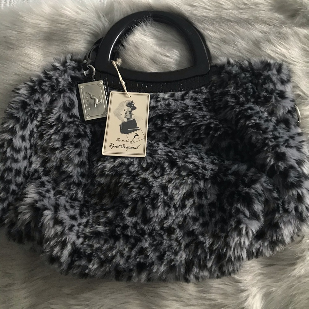 Koret plush leopard purse